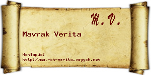 Mavrak Verita névjegykártya